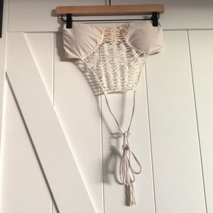 Acacia White Crochet Top size M